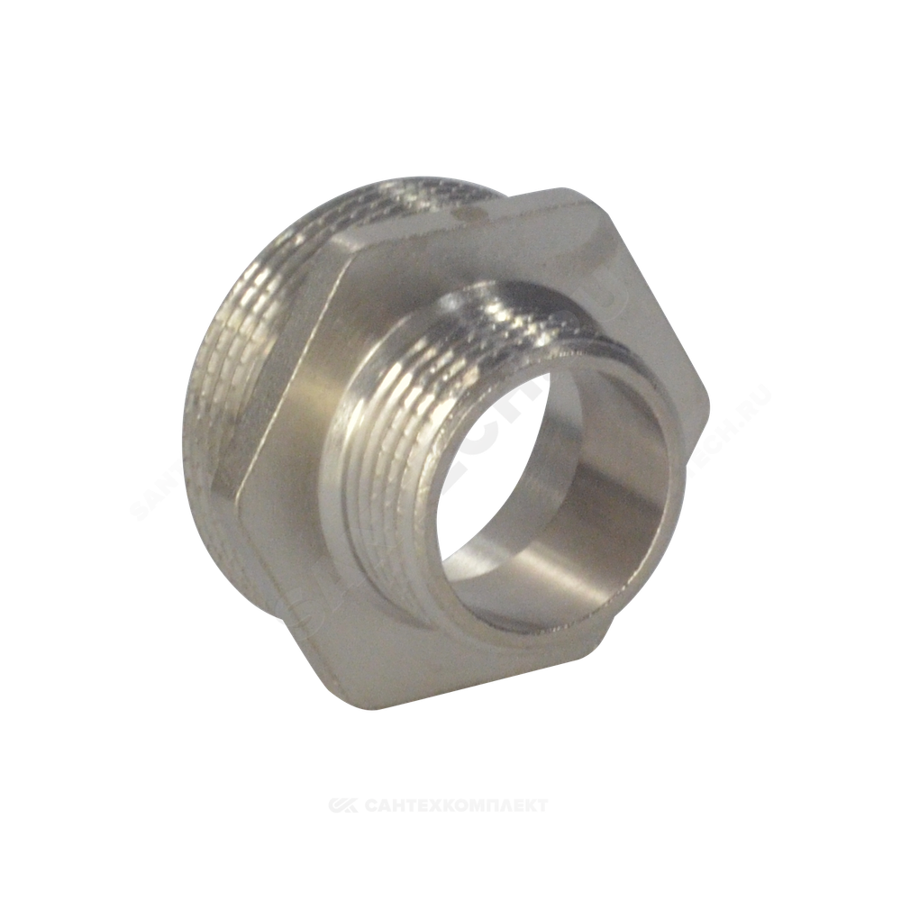 Ниппель латунь никель переходной Ду 32х15 (1 1/4"х1/2") НР SantechSystems