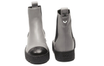 CHANEL Top Grain Cow Leather Chelsea Shoes Women"s Gray Black