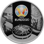 3 рубля Чемпионат Европы по футболу 2020 года (UEFA EURO 2020) 2021 год. PROOF