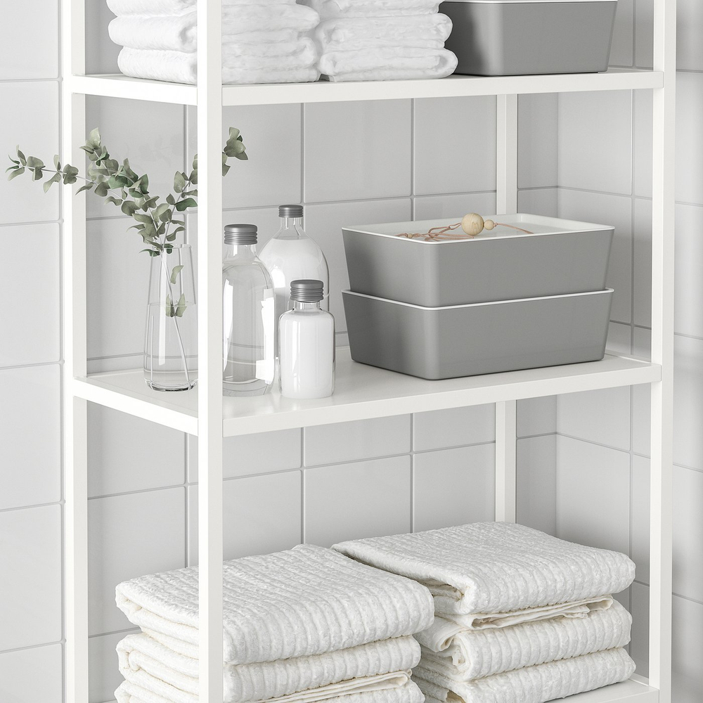 IKEA KUGGIS  (ИКЕА КУГГИС)  -  Контейнер - светло-серый 18x26x8 см