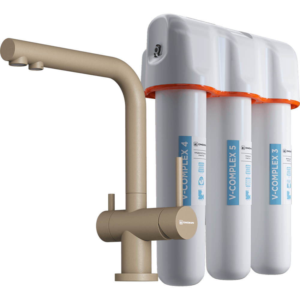 Смеситель для кухни Omoikiri Nagano-CA-P + Pure drop Lite