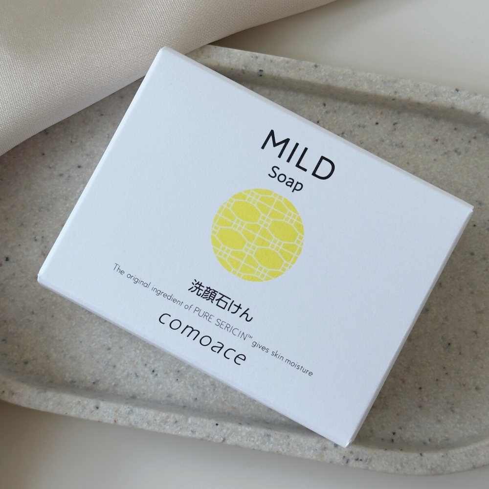 Мыло для лица с экстрактом шелка + сеточка в подарок COMOACE Mild Soap