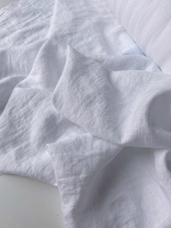 Отрез 1,8м Лен крэш костюмный 100%, Белый отбеленный