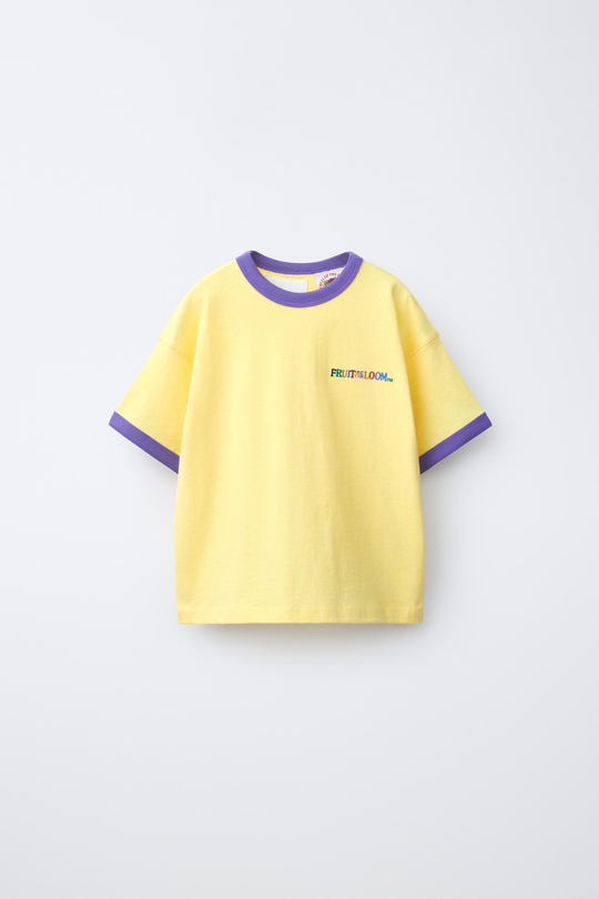 ZARA - FRUIT OF THE LOOM™ ФУТБОЛКА С ВЫШИВКОЙ, ЖЕЛТЫЙ