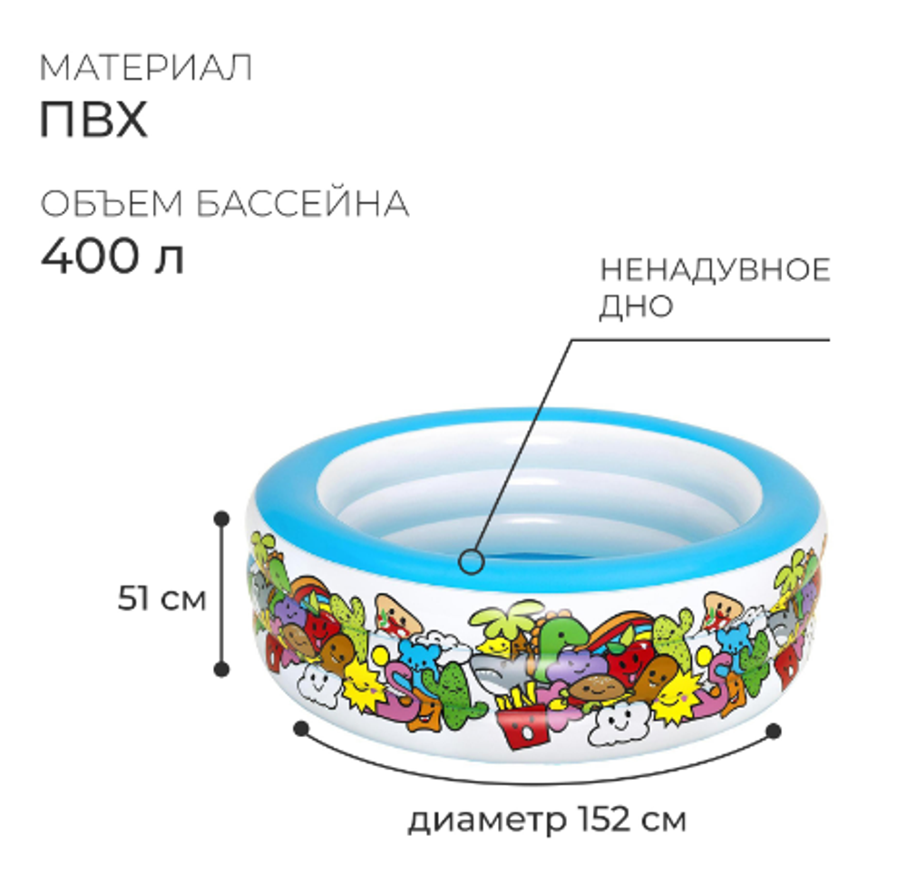 Бассейн надувной Bestway «Персонаж», 152×51 см, от 6 лет