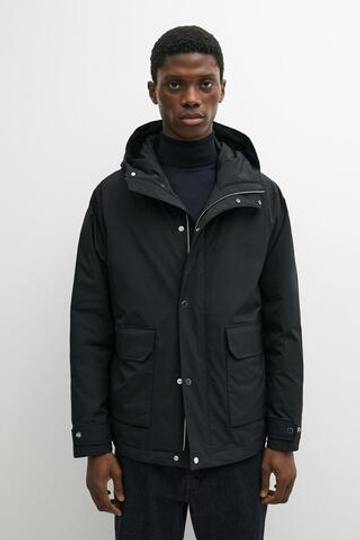 Massimo Dutti Короткая стеганая парка с карманам, темно-синий