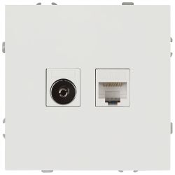 Розетка ЭРА Galaxy 15-3110-01 комбинированная RJ45+TV IP20 белый | Эра Galaxy