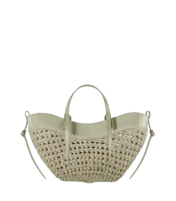 POLENE СУМКА CYME RAFFIA MINI , ПАСТЕЛЬНО-ЗЕЛЕНЫЙ