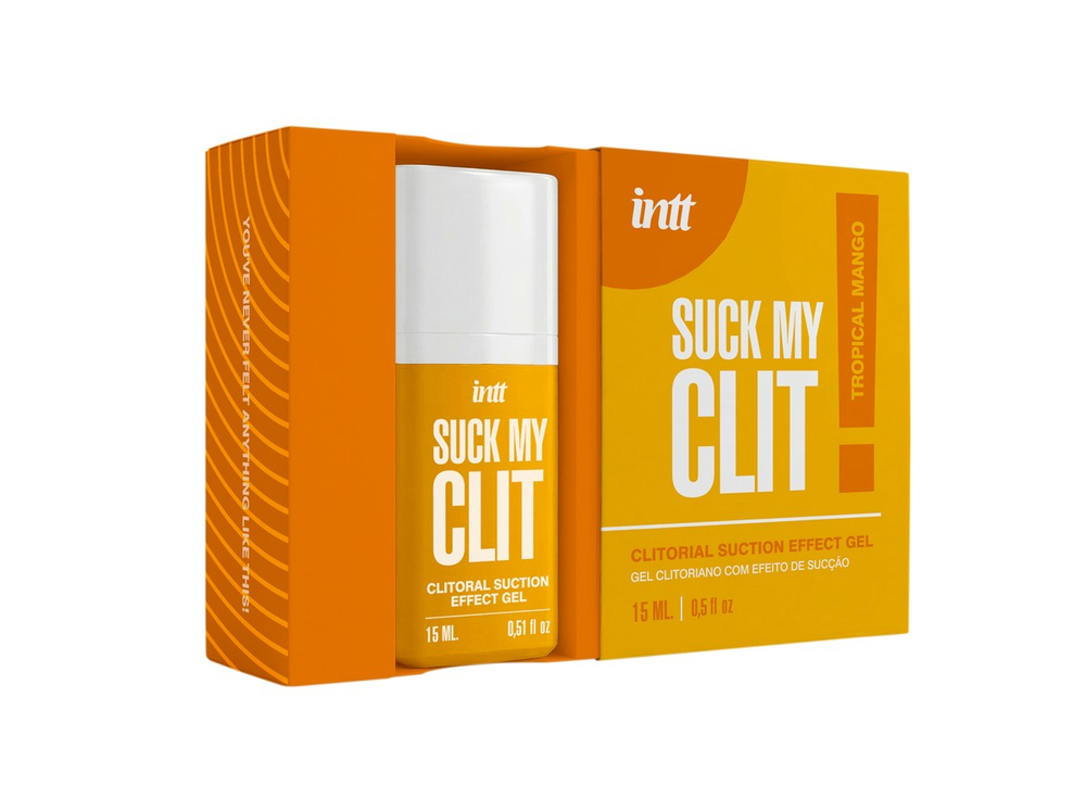 INTT SUCK MY TROPICAL MANGO - Гель для клитора с эффектом посасывания волнами, вибрации и тепла, манго, 15 мл