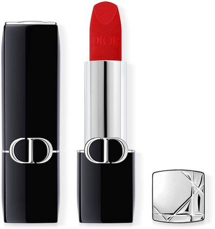 DIOR Rouge Dior - Помада для губ с долгим сроком носки, флакон с возможностью пополнения. оттенок 999 Velvet, 3 g