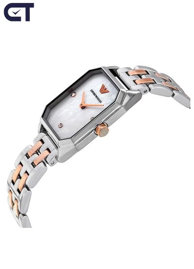 Emporio Armani AR11146 Gioia женские наручные часы — прямоугольный корпус и перламутровый циферблат