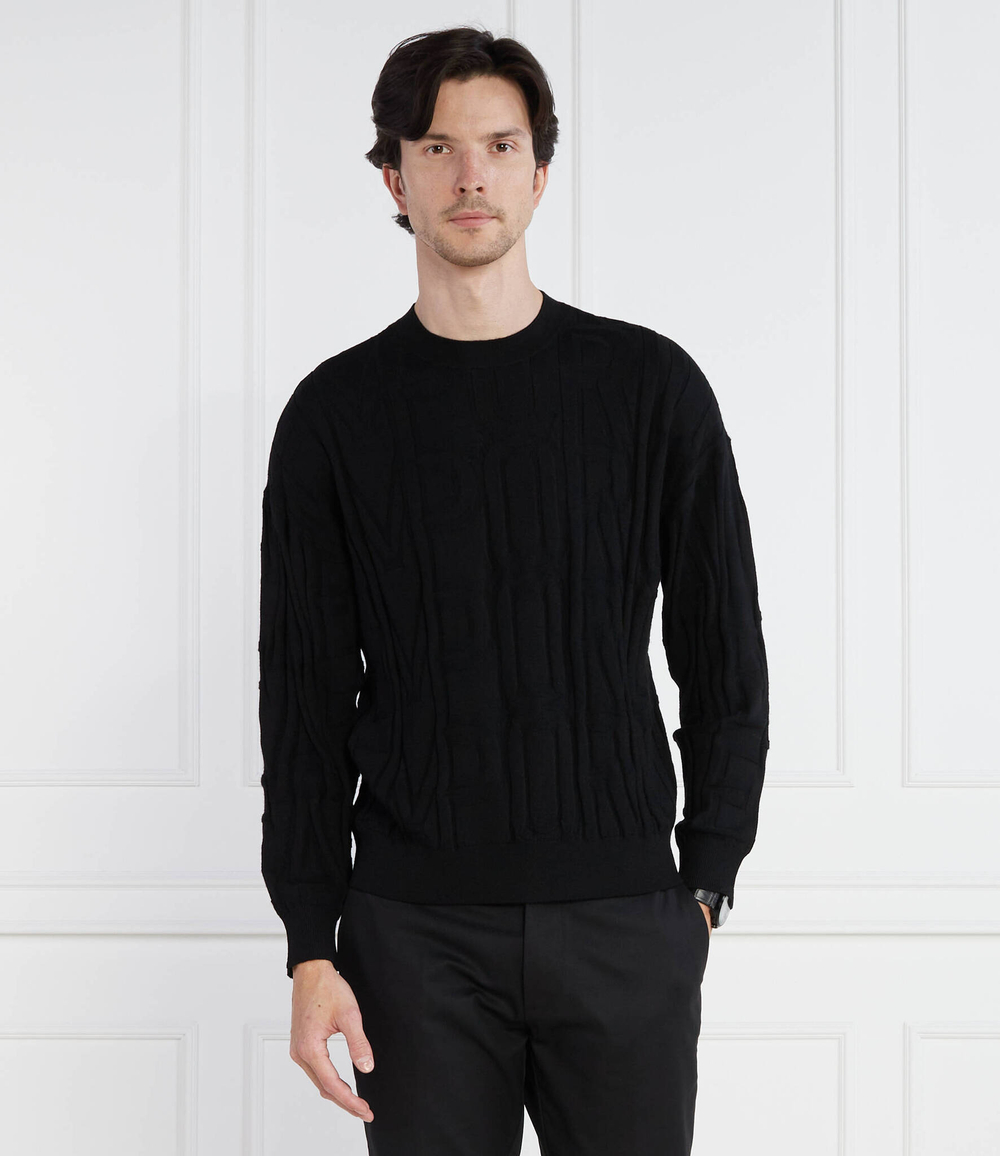Хлопковый свитер Emporio Armani - черный(6R1MX4 1MFVZ)