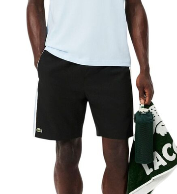 Мужские теннисные шорты Lacoste Sport Colourblock Panels Lightweight - black/white/blue