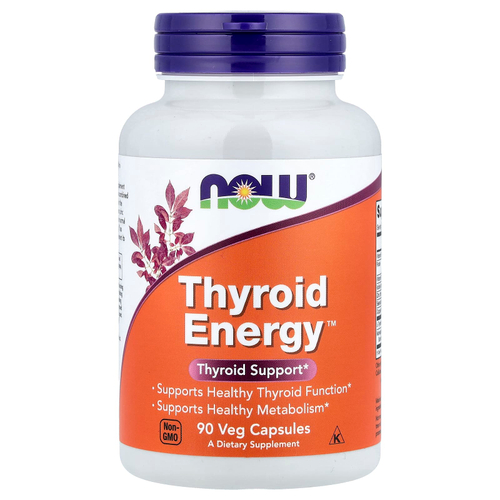 NOW Foods, Thyroid Energy™, добавка для здоровья щитовидной железы, 90 растительных капсул
