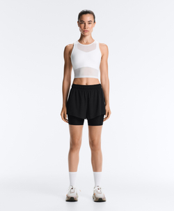 Oysho Майка Compressive с прозрачными деталями, белый