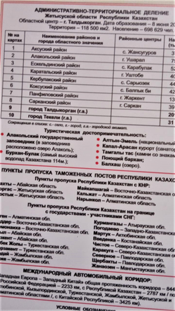 Карта Алматинской и Жетысуской области РК 2025 г. 70 х 100 см настенная