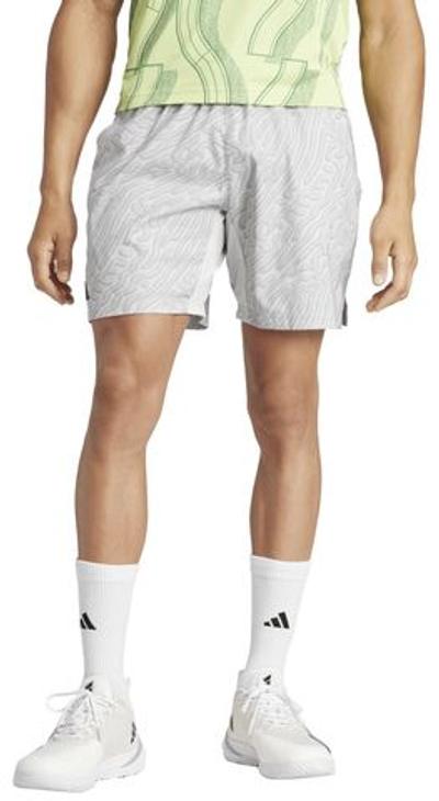 Мужские теннисные шорты Adidas Tennis Heat.Rdy Pro Printed Ergo 7' Short - grey one/charcoal solid grey