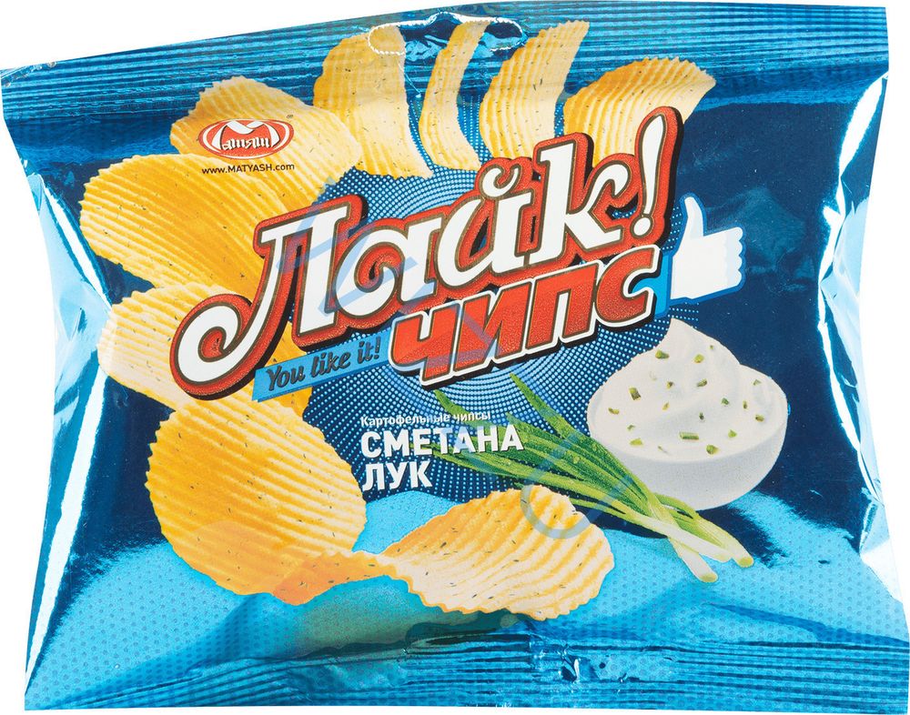 Лайк чипс со вкусом сметаны с луком 20гр.