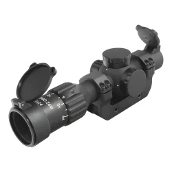 Прицел оптический Belomo Z4M 1-4x24 - вид сзади в пол-оборота с открытыми крышками