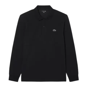 Мужское теннисное поло Lacoste Regular Fit Long Sleeved Cotton - black