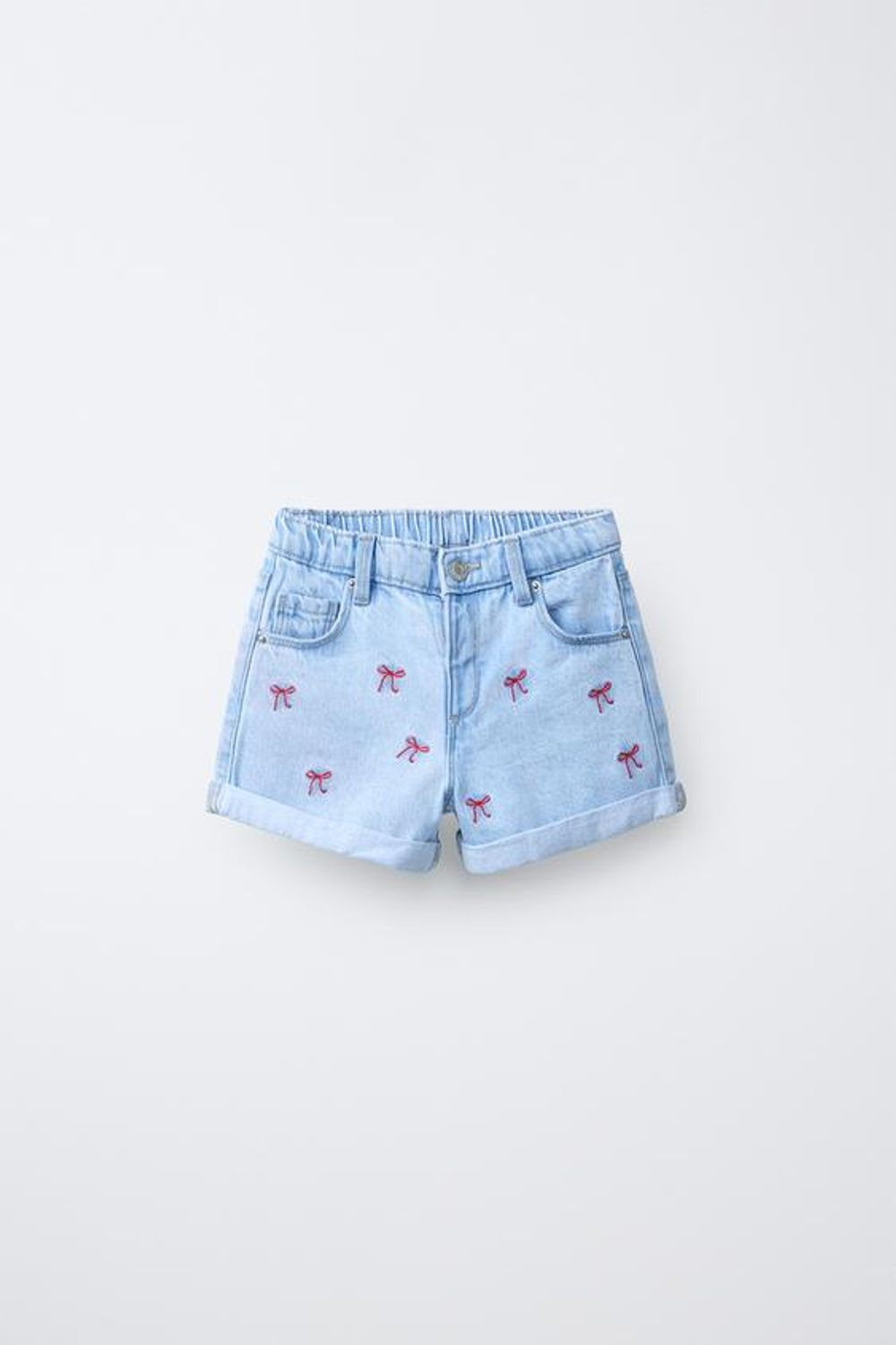 ZARA ДЖИНСОВЫЕ MOM FIT С ВЫШИВКОЙ, ГОЛУБОЙ