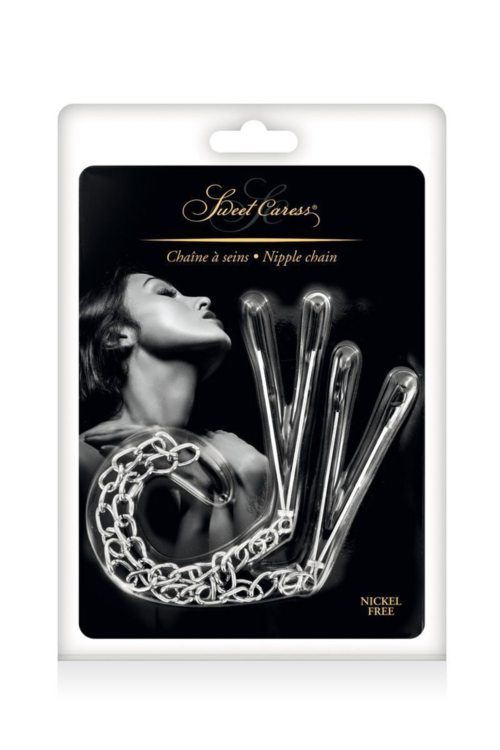 Регулируемые зажимы для сосков Sweet Caress Nipple Chain (Цвет: серебристый)