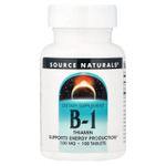 Source Naturals, витамин B1, тиамин, 100 таблеток