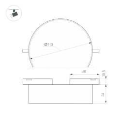 Светильник MAG-MICROCOSM-RONDO-R113-12W Warm3000 (BK, 100 deg, 24V) (Arlight, IP20 Металл, 3 года) 043263
