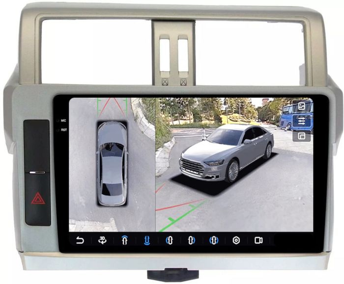 Магнитола для Toyota Land Cruiser Prado 150 2014-2017 - FarCar BX347/531M-360 монитор 10.36" 2K QLED на Android 13, Быстрая, CarPlay, 4G SIM-слот, 4 камеры в комплекте
