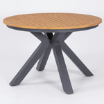 Стол круглый обеденный Ideal Patio AMATO карбон, тик