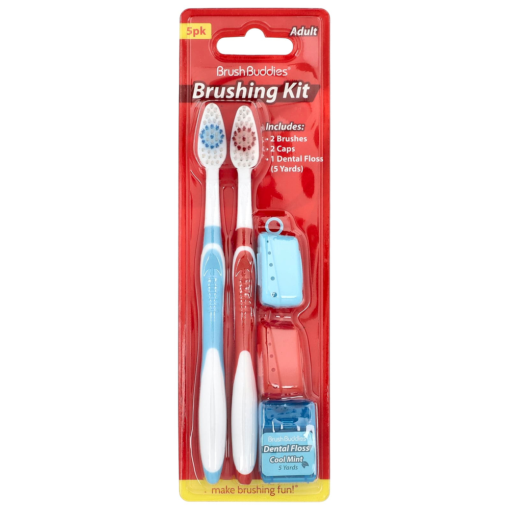 Brush Buddies, "Забота с умом", набор зубных щеток, для взрослых, 2 шт