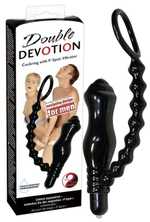 Вибровтулка с эрекционным кольцом Double Devotion (3 скорости) (Цвет: черный)