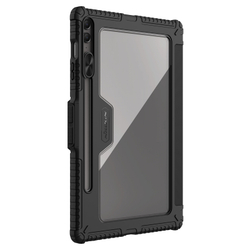 Чехол книжка от Nillkin для планшета Samsung Galaxy Tab S9 FE+ Плюс, серия Bumper Pro Case-Multi Angle Folding Style, с защитной шторкой для камеры