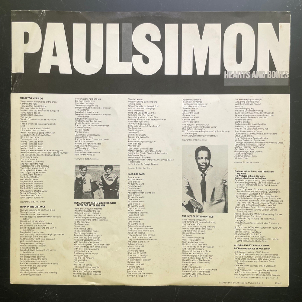 Paul Simon ‎– Hearts And Bones (США 1983г.)