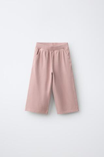 ZARA БРЮКИ WIDE LEG СО ВСТАВКАМИ, ТЕЛЕСНО-РОЗОВЫЙ