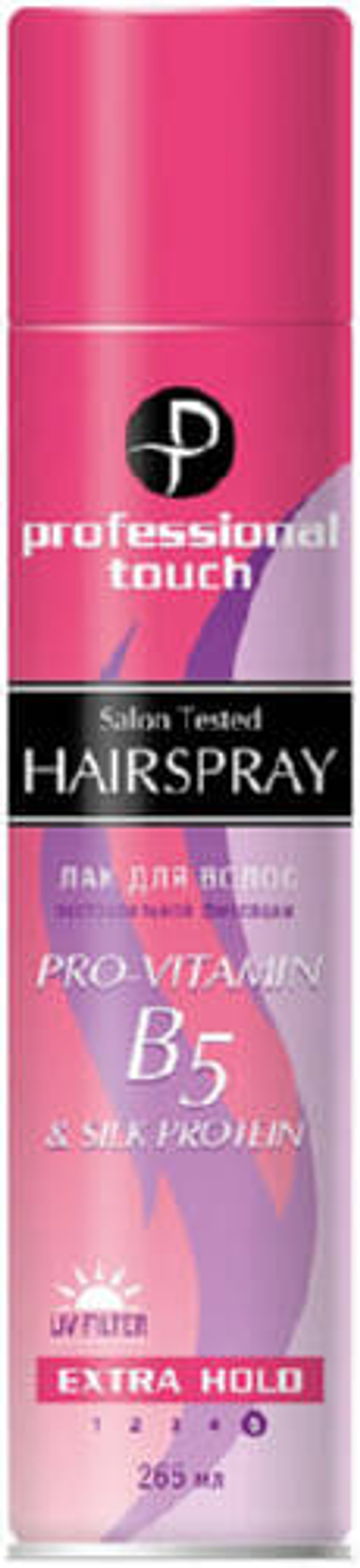 Лак для волос Professional Touch Pro Vitamin B5 & Silk Protein экстра сильная фиксация 265 мл