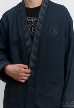Шапан льняной длинный OYU TOLQYN DARK BLUE