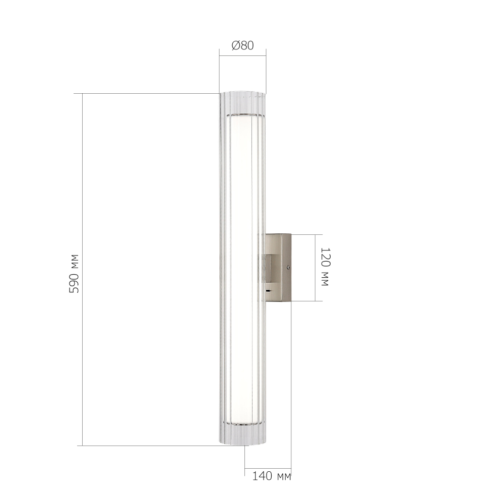Светильник настенный, Никель/Белый-прозрачный, ENFYS, LED 13W, 3000K/4000K/6000K