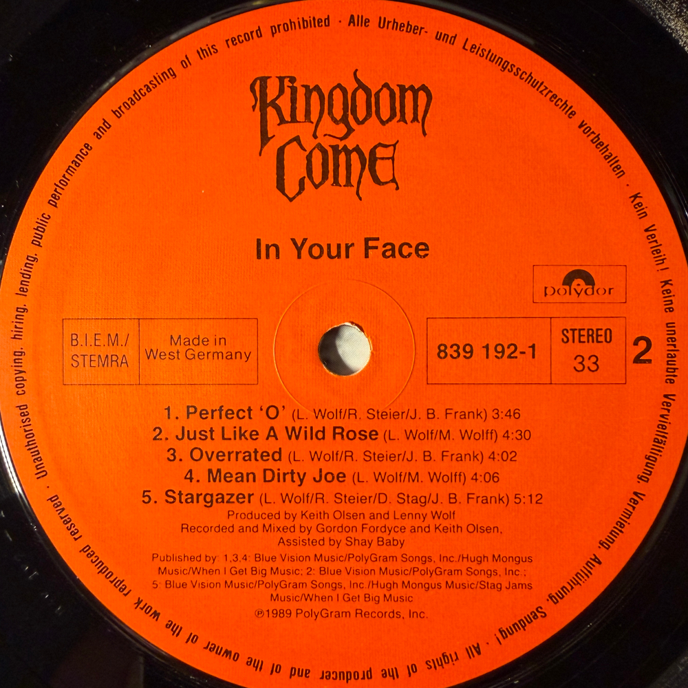 Kingdom Come - In Your Face (Германия 1989г.)