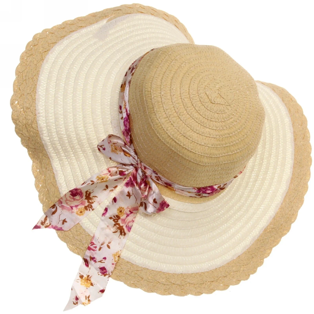 Шляпа женская с широкими полями «TiraMiSu- Аврора», микс 3 цвета , р58, ширина полей 12 см