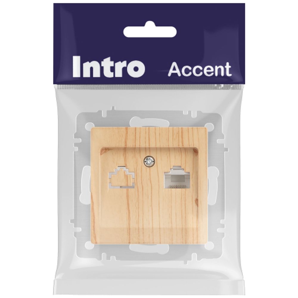 Розетка Intro Accent 6-303-11 информационная RJ45 IP20 СУ сосна | Intro