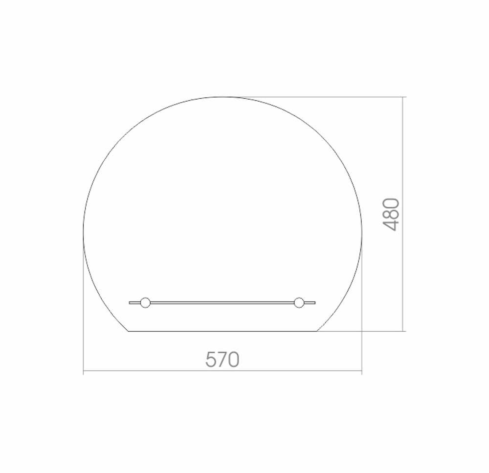 Зеркало MIXLINE "Елена" 570*480 (ШВ) с полкой
