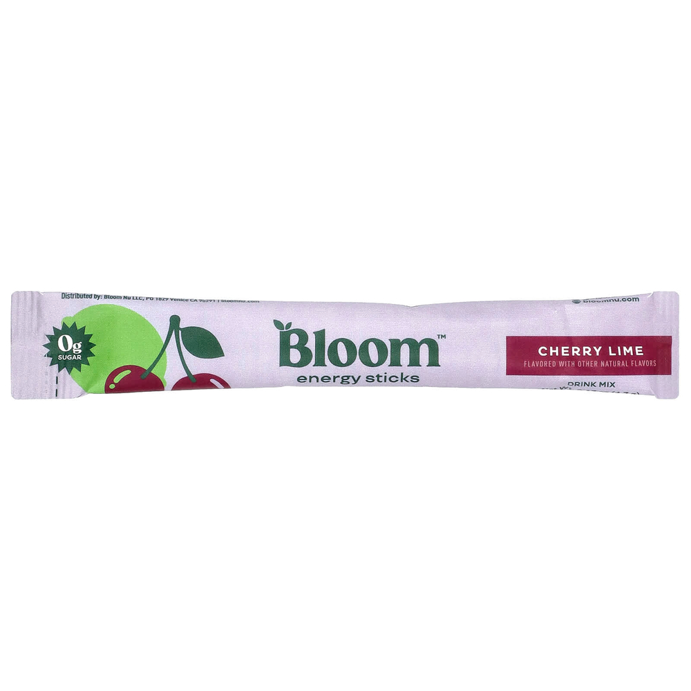 Bloom, энергетические стики, вишня и лайм, 10 шт. по 4,7 г (0,17 унции)