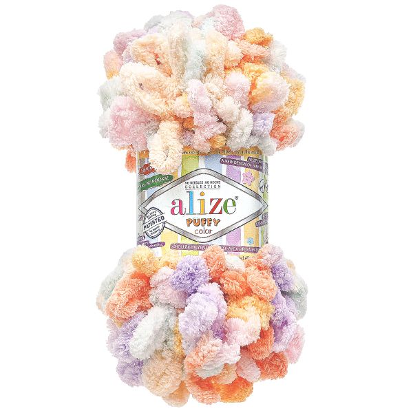 Пряжа Alize (Ализе) Puffy Color / уп.5 мот. по 100 г, 9м, 6520 секционный