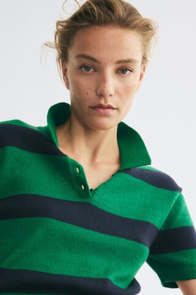 Тонкий трикотажный топ-поло — классический воротник - H&M