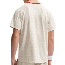 Теннисная футболка Nike Court Dri-Fit Advantage Print - light beige/tough red/black