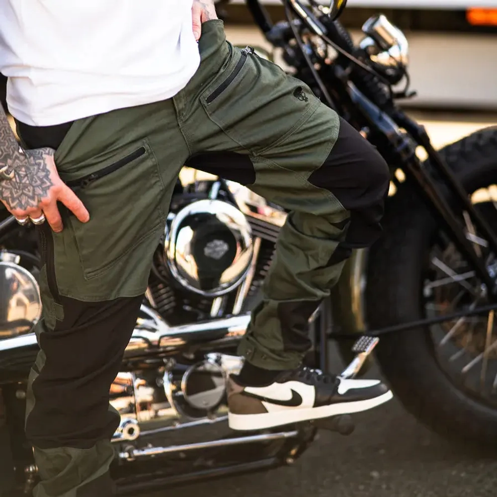Брюки Casual Cargo Combats Black / Green BOBHEAD