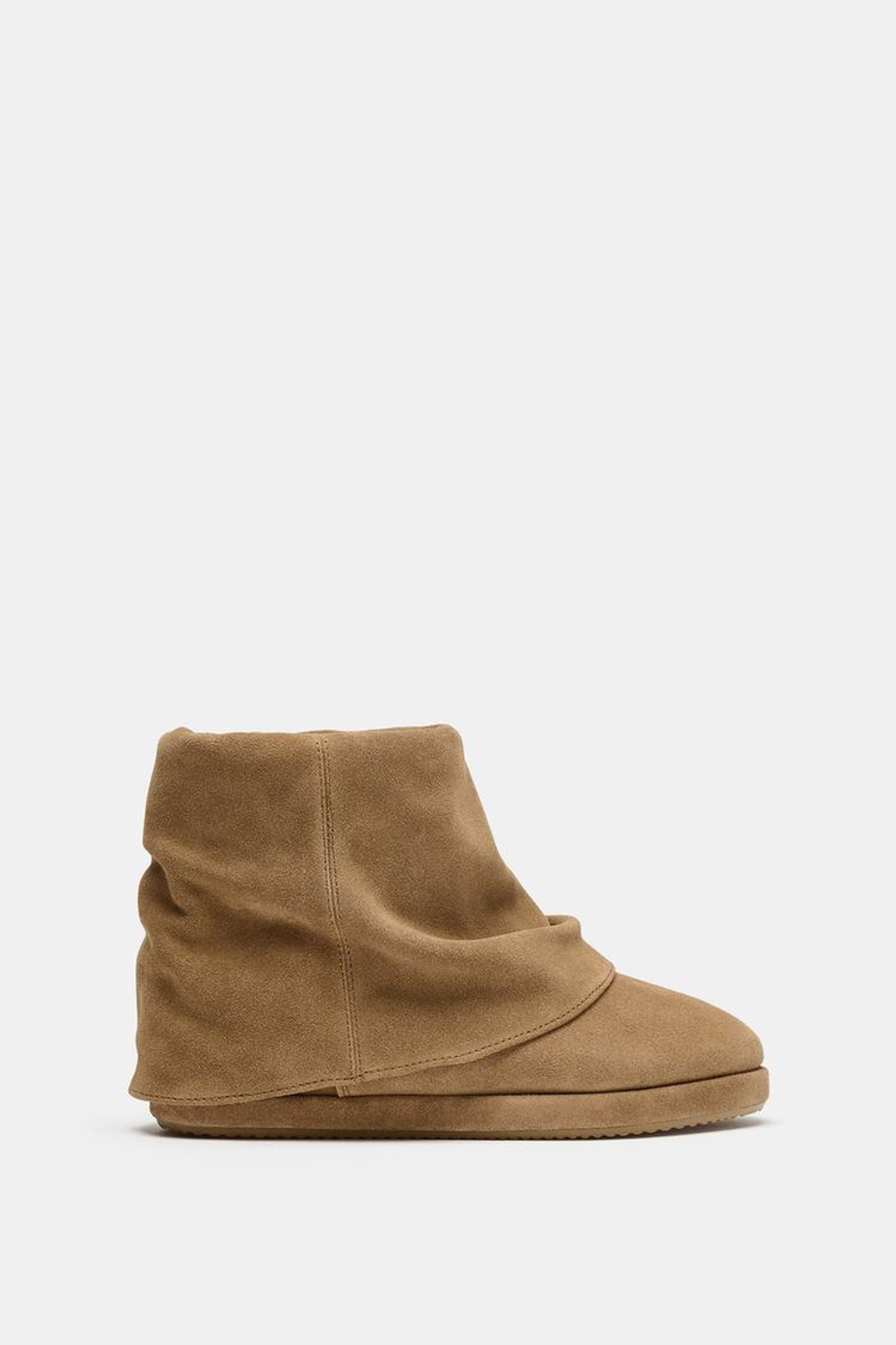 ZARA КОЖАНЫЕ БОТИЛЬОНЫ С ГЕТРАМИ, КОРИЧНЕВЫЙ