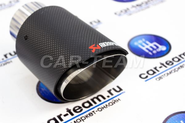 Насадка глушителя "AKRAPOVIC" карбон D посадочный 63мм, D выхода 89мм, с вырезом