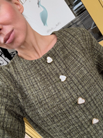 Жакет твидовый оливка